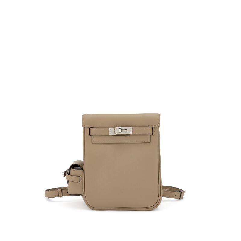 Hermes Beige Marfa Swift Kelly Jump Backpack Palladium Hardware, 2025