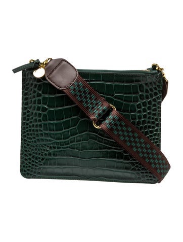 Embossed Leather Crossbody Bag