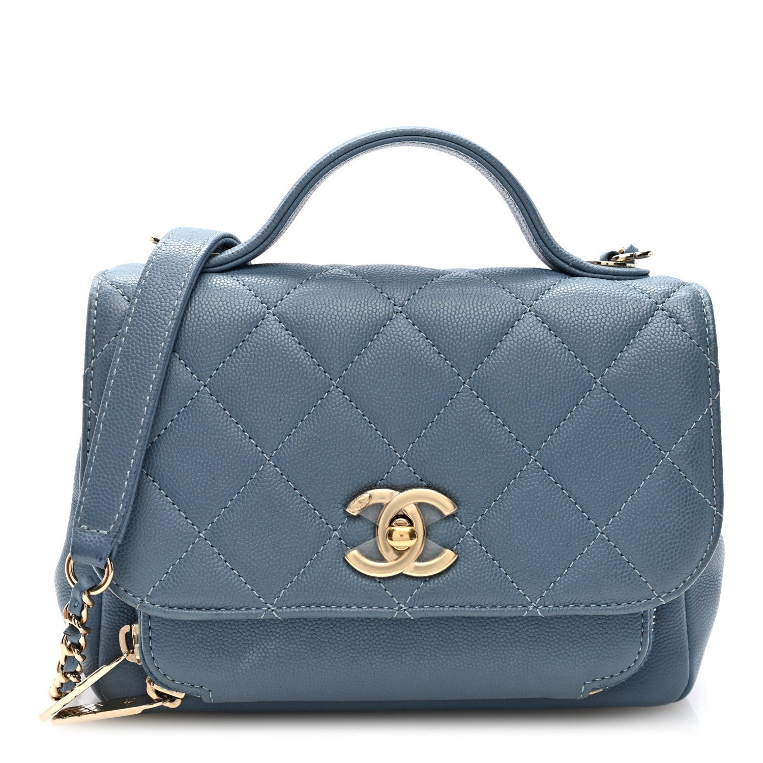 Chanel Caviar Quilted Small Business Affinity Flap Light Blue