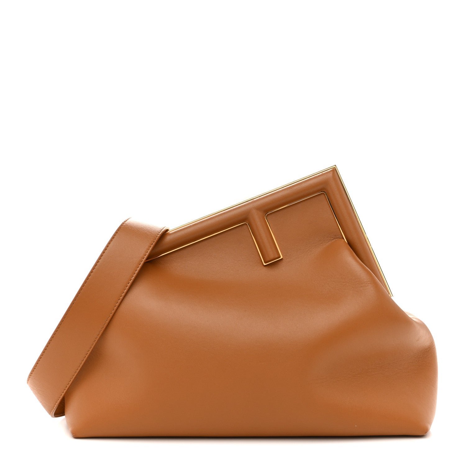Fendi Shiny Nappa Medium Fendi First Caramello