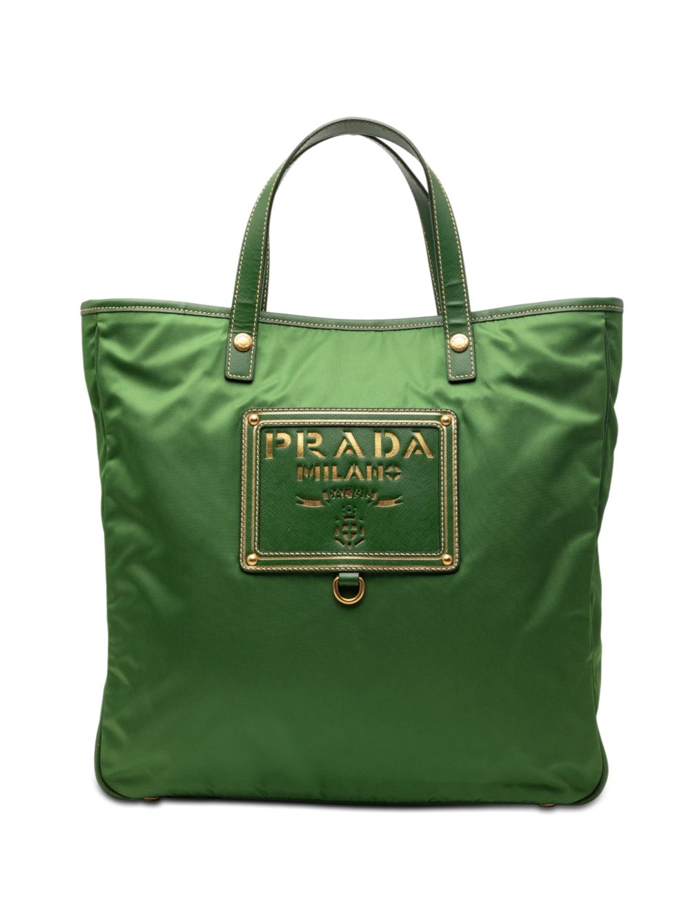 2010-2026 Saffiano Trimmed Tessuto Logo Plate Convertible Tote satchel