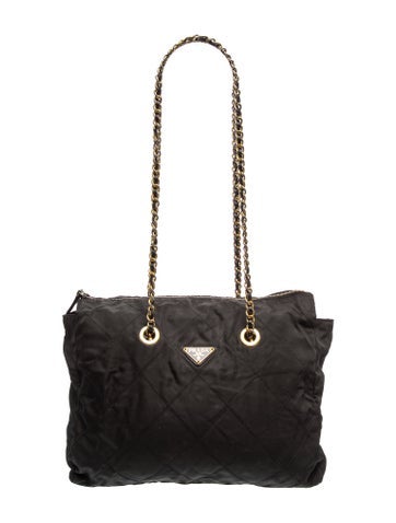 Quilted Catena Tessuto Nylon Shoulder Bag Vintage