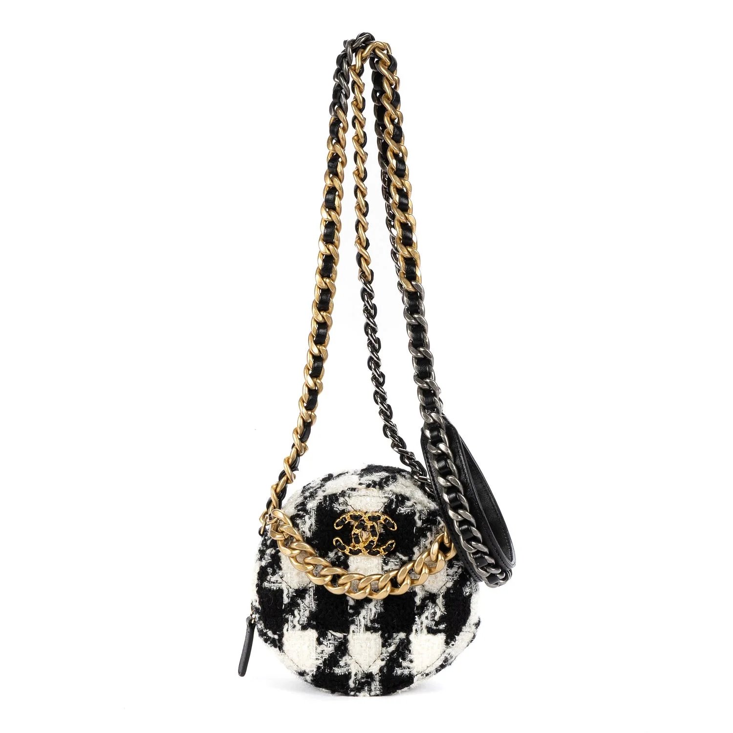 Canvas 19 Round Clutch Chain Crossbody