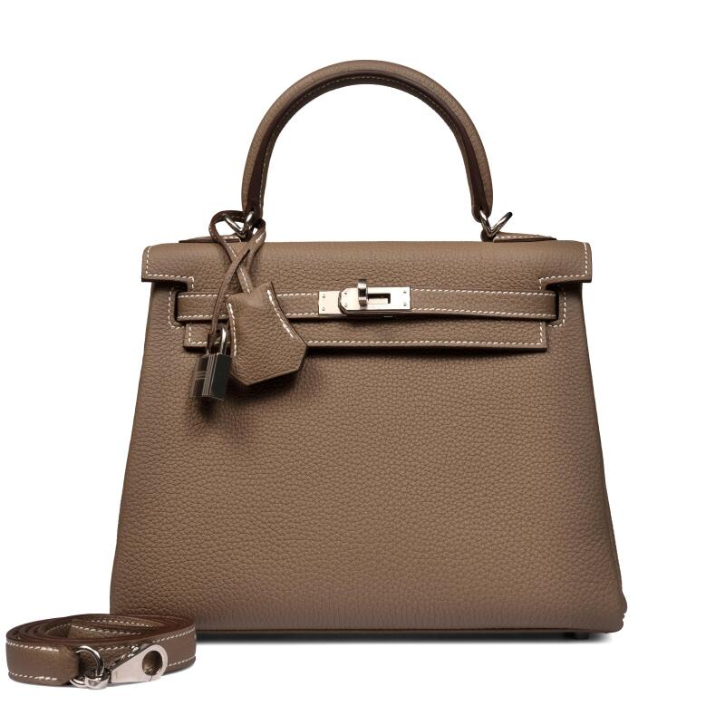 Hermes Etoupe Togo Kelly 25 Retournè Palladium Hardware, 2025