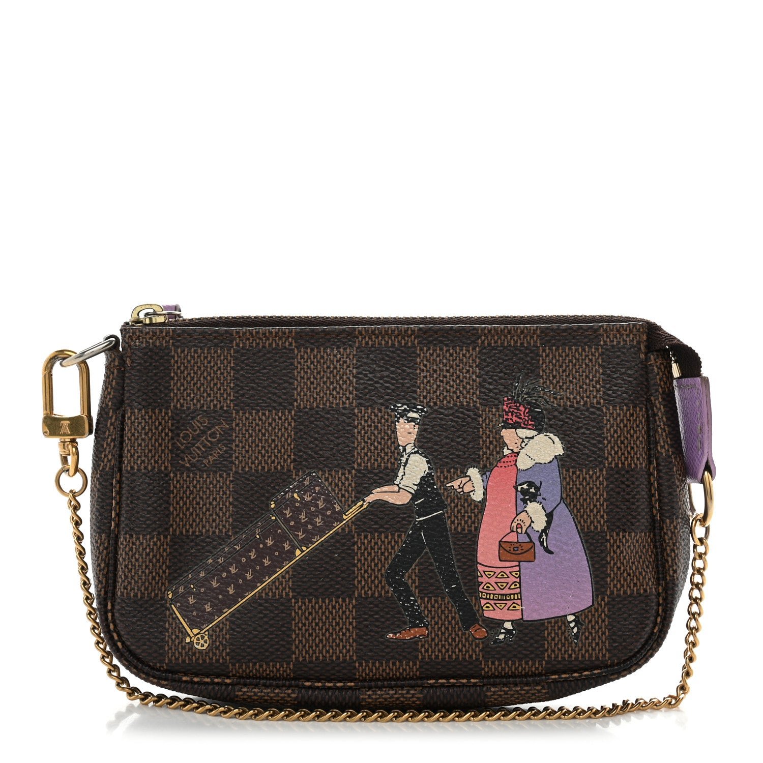 Louis Vuitton Damier Ebene Illustre Mini Pochette Accessories Violet