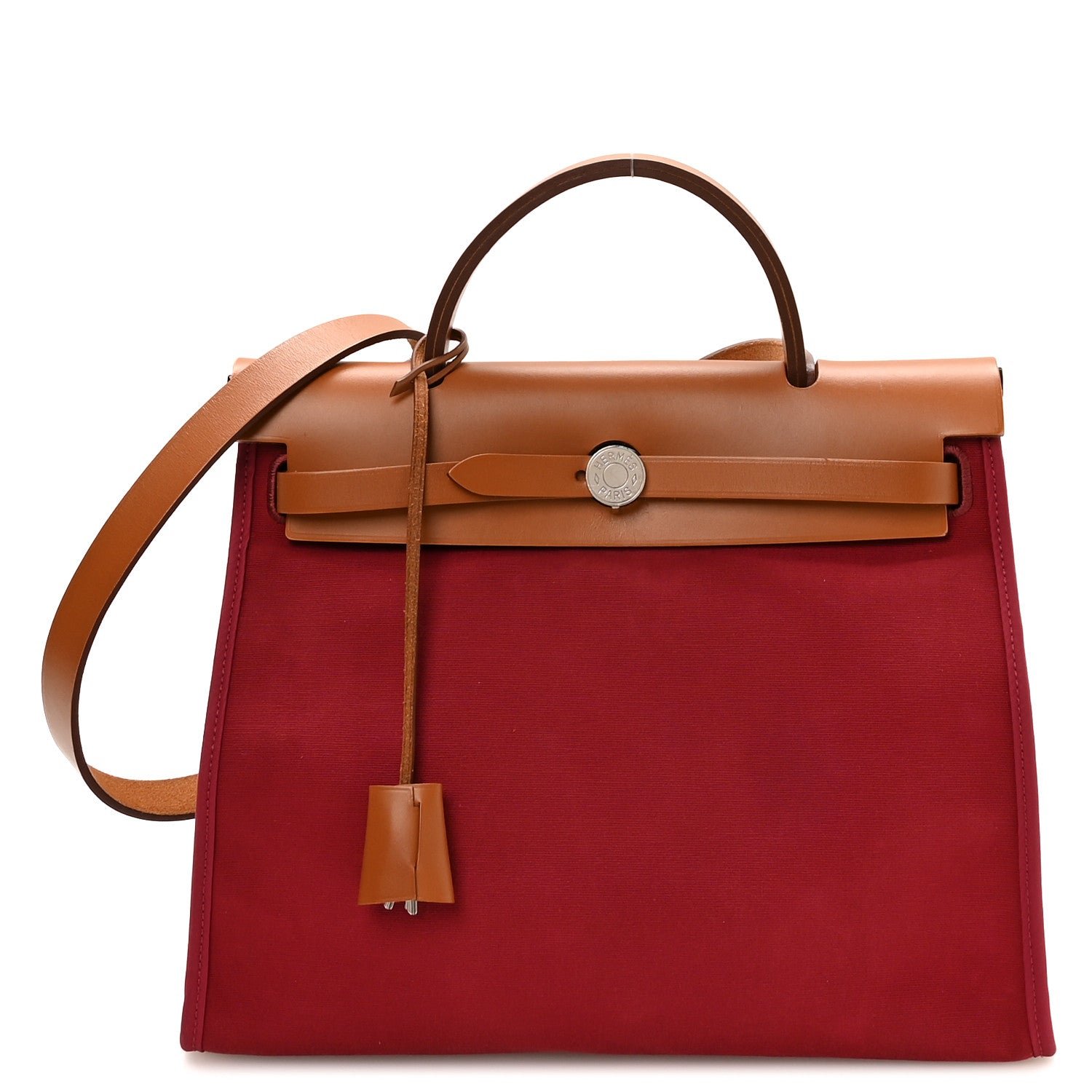 Hermes Vache Hunter Toile Officier Herbag Zip 31 PM Rubis Natural