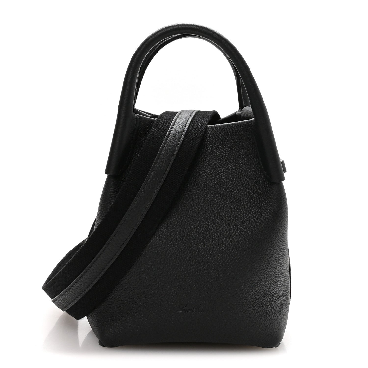 Loro Piana Grained Calfskin Micro Bale Bag Black