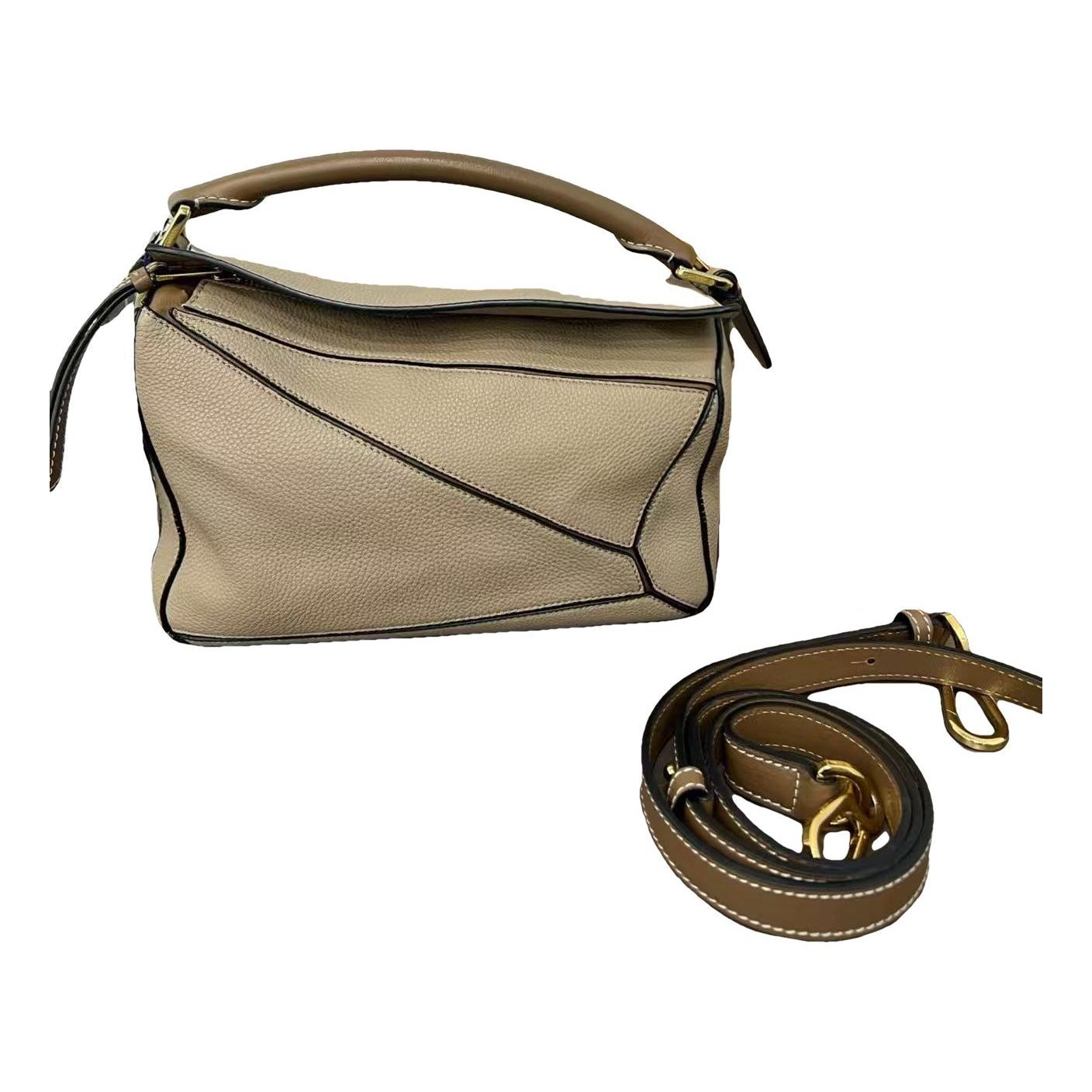 Puzzle leather handbag