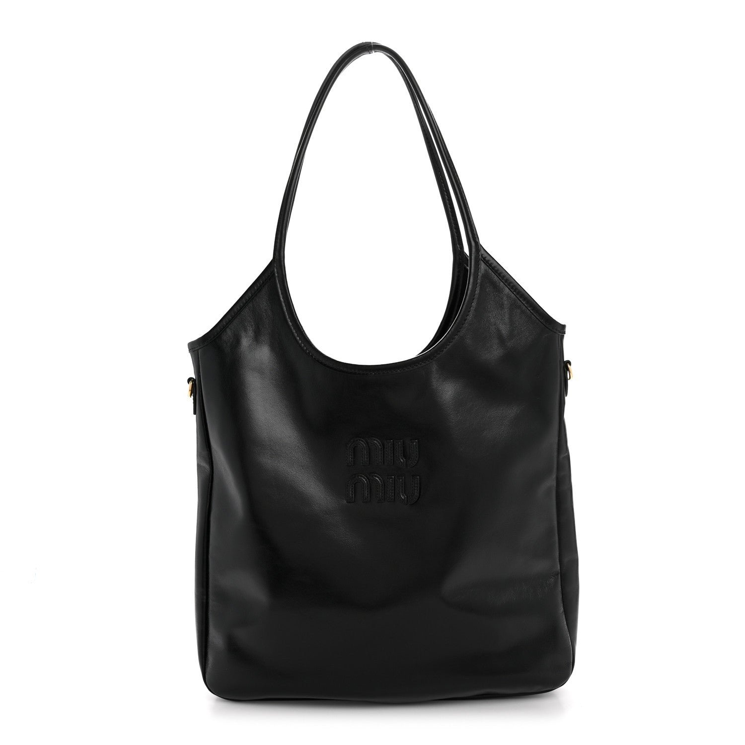 Miu Miu Miu Miu Shiny Softy Calfskin Ivy Bag Black