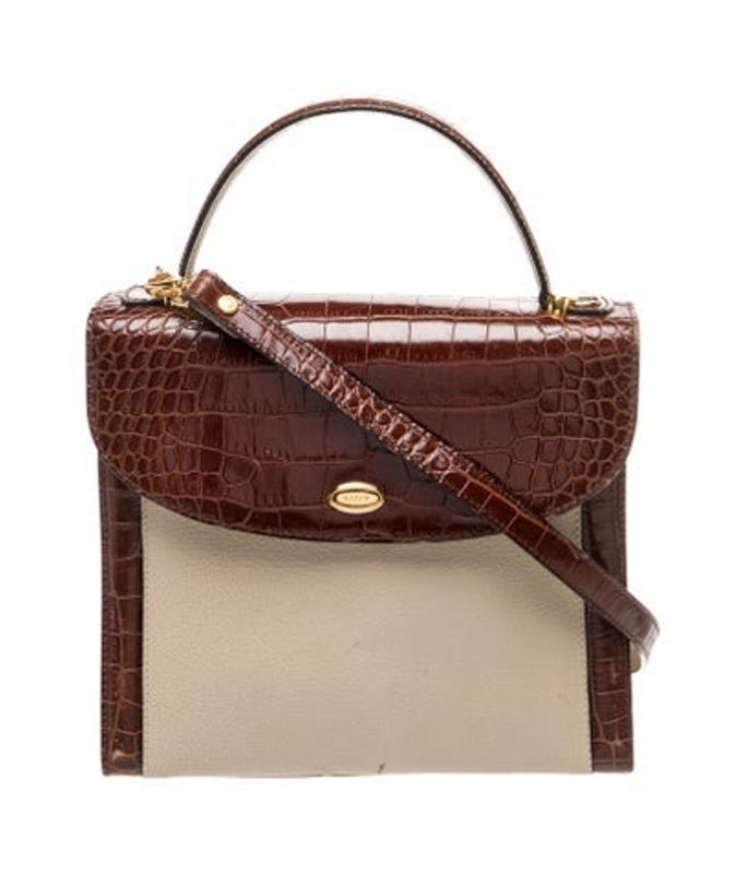 Bally Embossed Leather Top Handle Bag