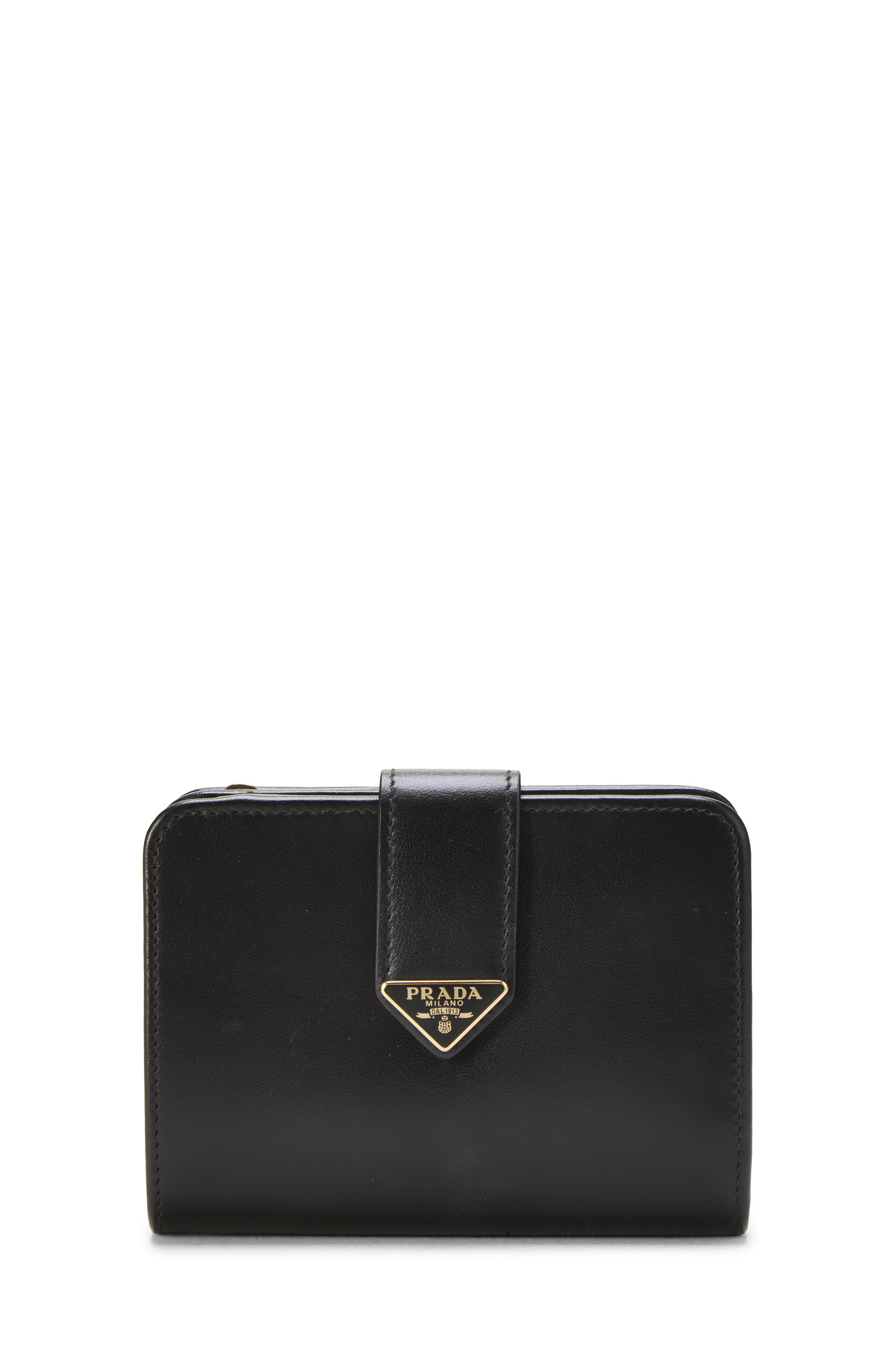 Black Leather Compact Wallet
