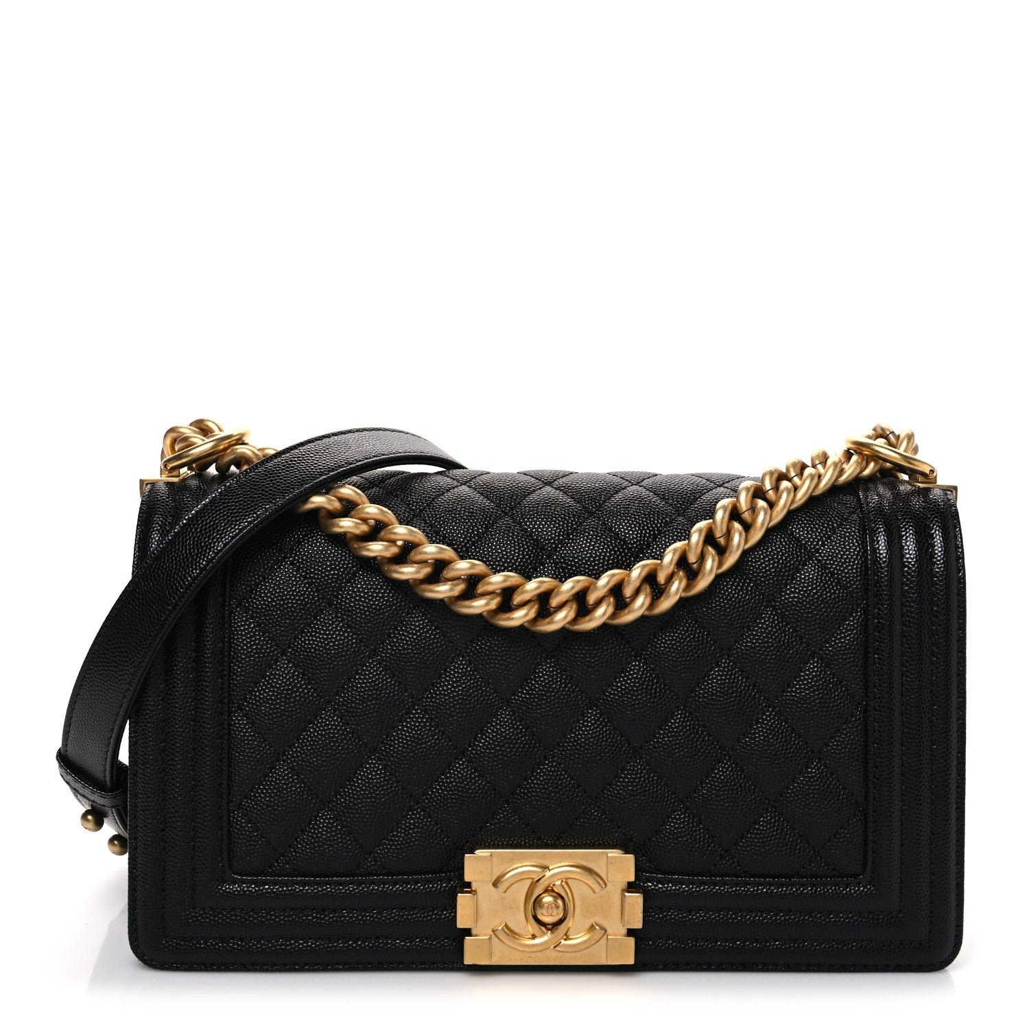 Chanel Caviar Quilted Medium Boy Flap Black