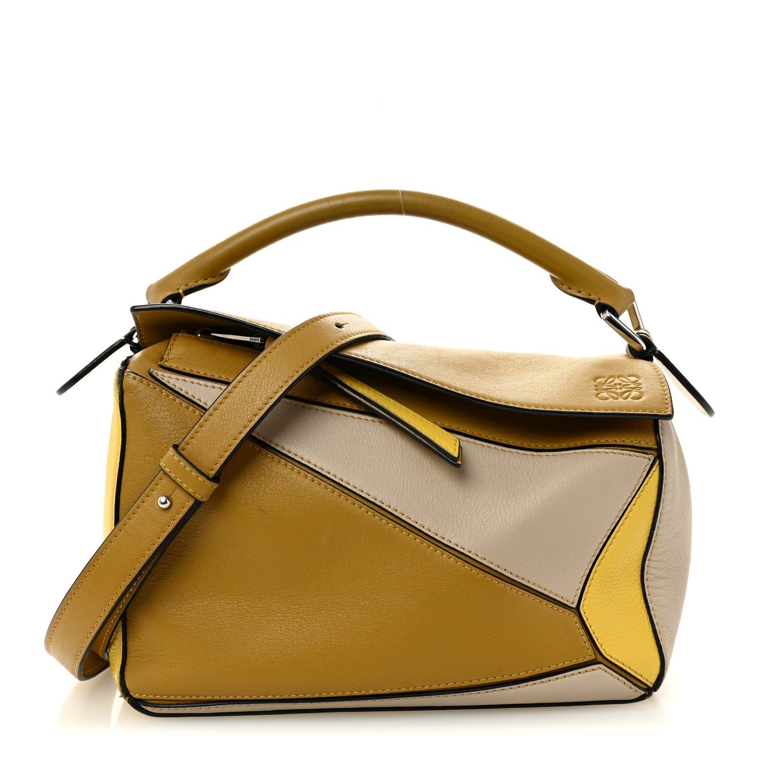 Loewe Grained Calfskin Small Puzzle Bag Ocre Yellow