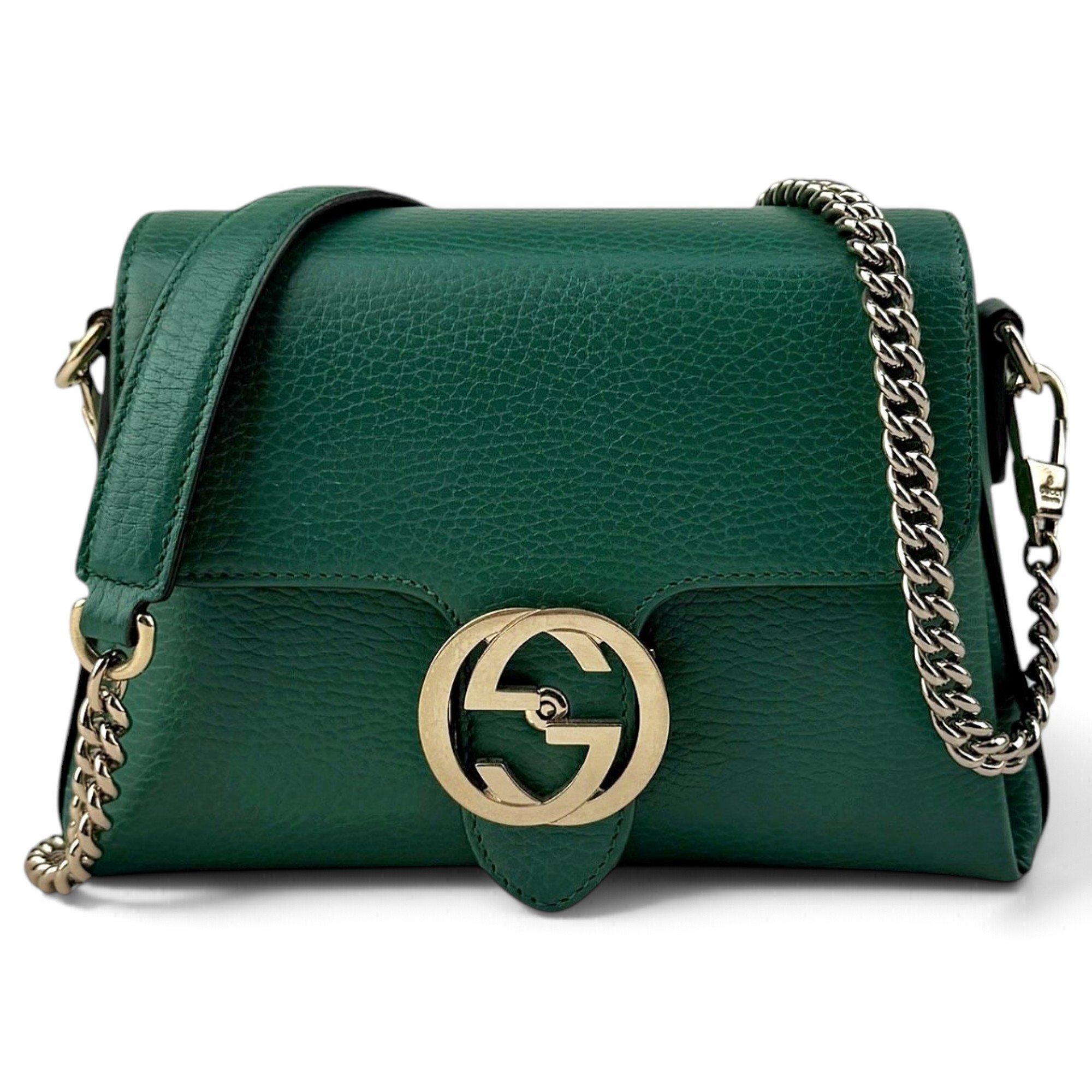 Interlocking leather crossbody bag