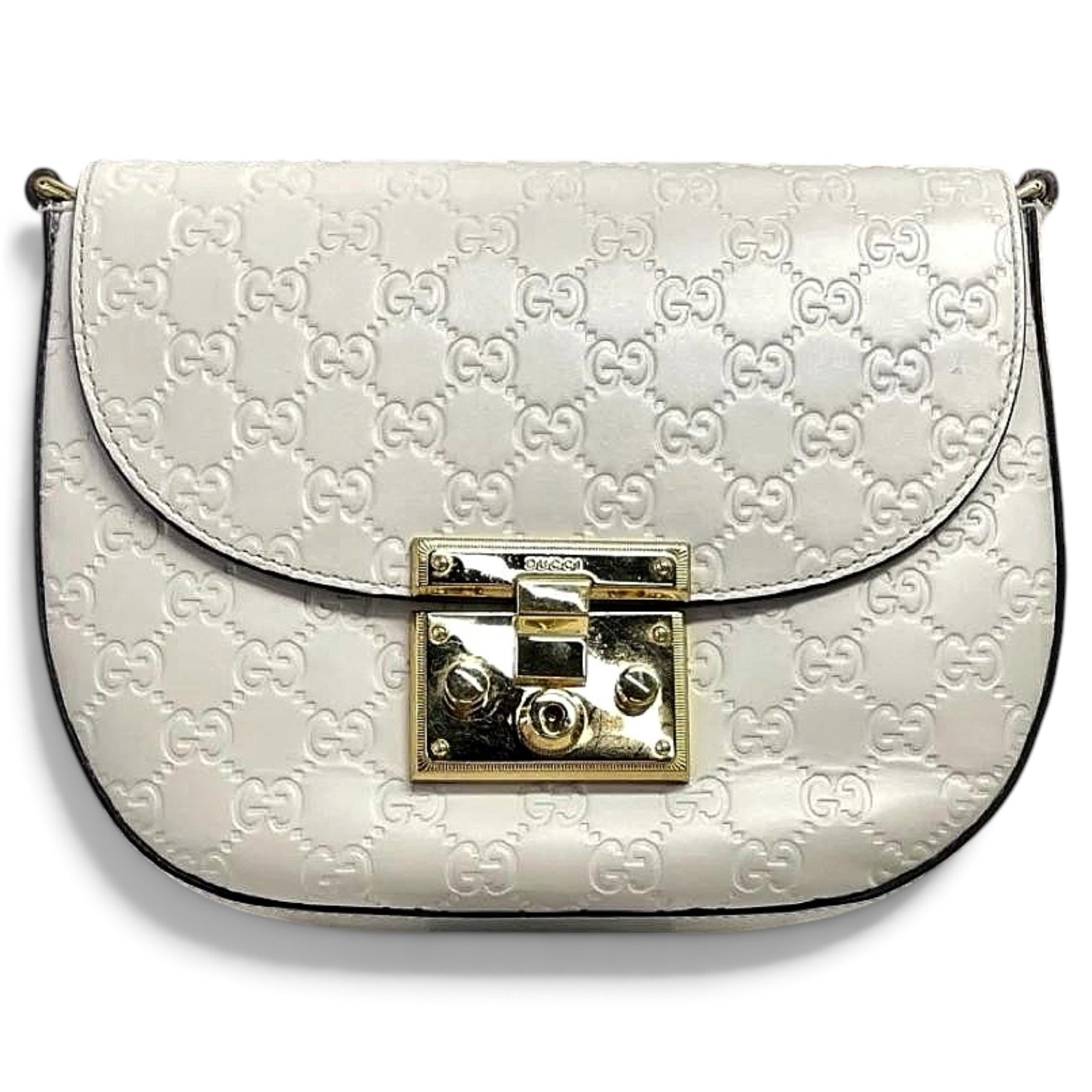 Padlock leather crossbody bag