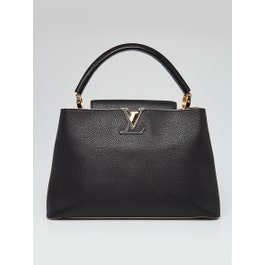 Louis Vuitton Louis Vuitton Black Taurillon Leather Capucines MM Bag