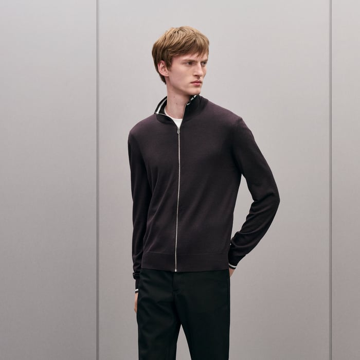 Prunoir "Rayures & Twist" Zipped Jacket