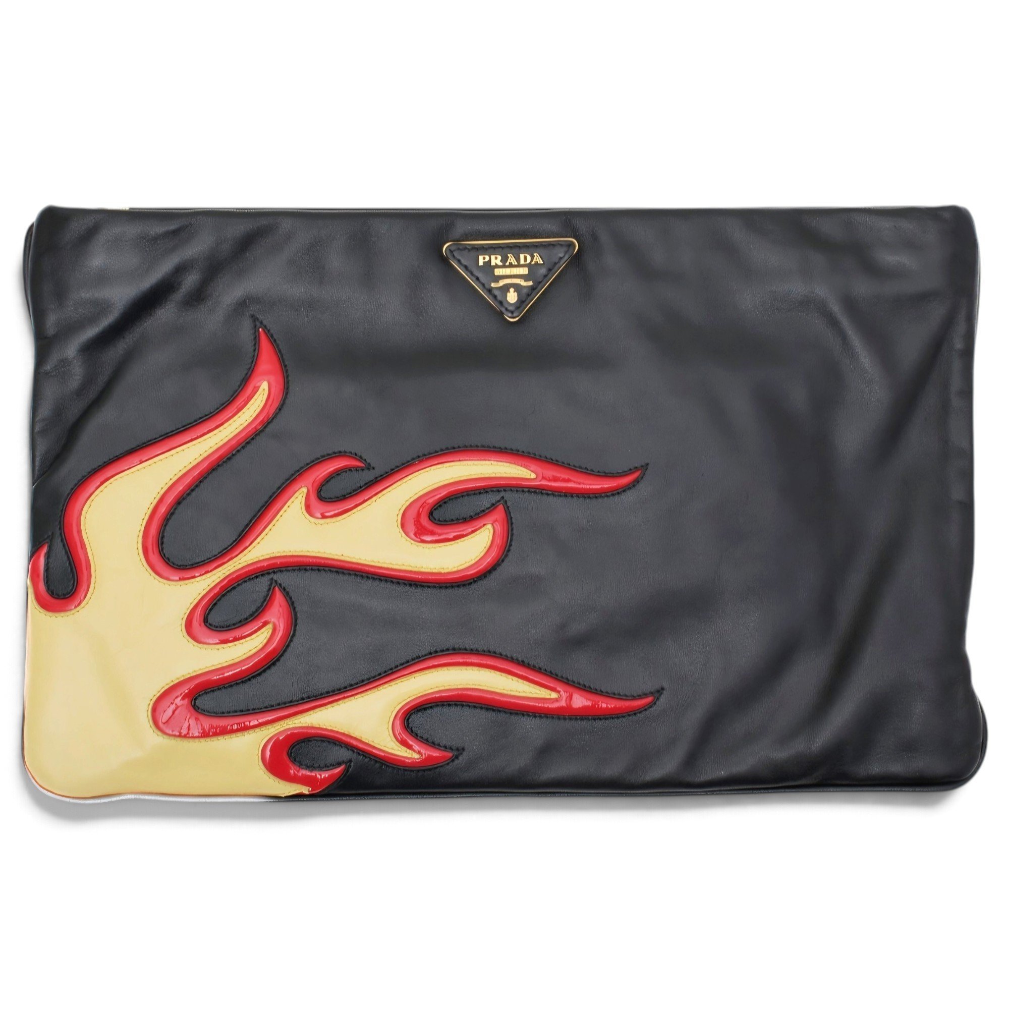 Leather clutch bag