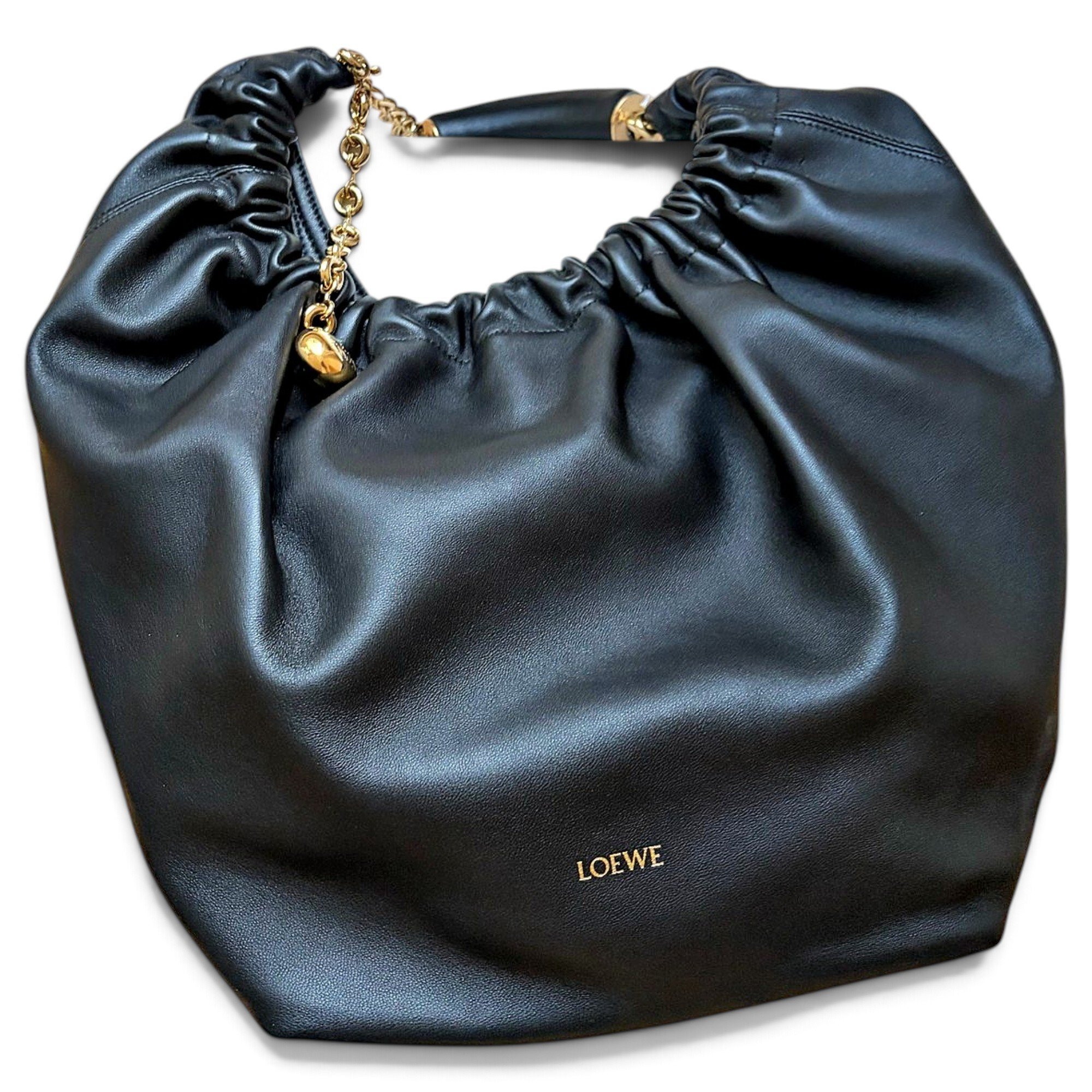 Squeeze leather handbag