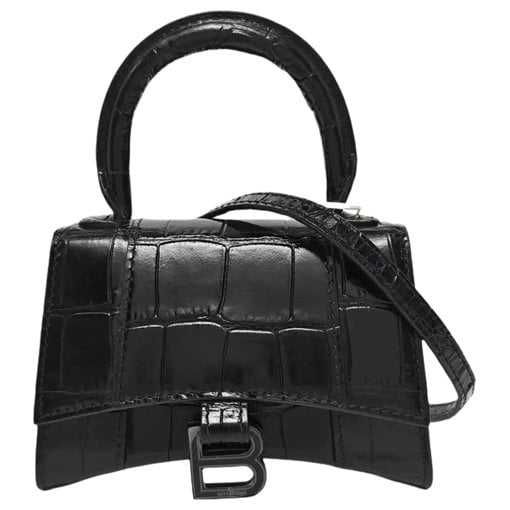 Hourglass leather handbag
