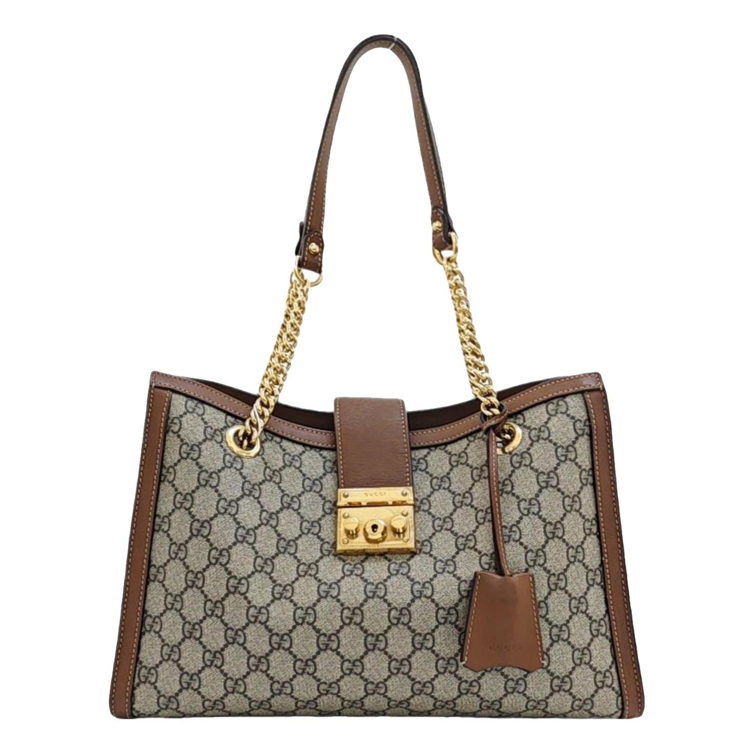 Padlock leather handbag