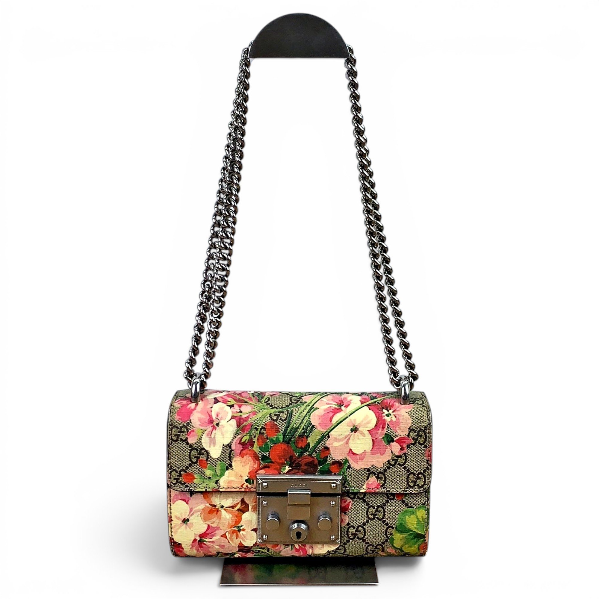 Padlock leather handbag