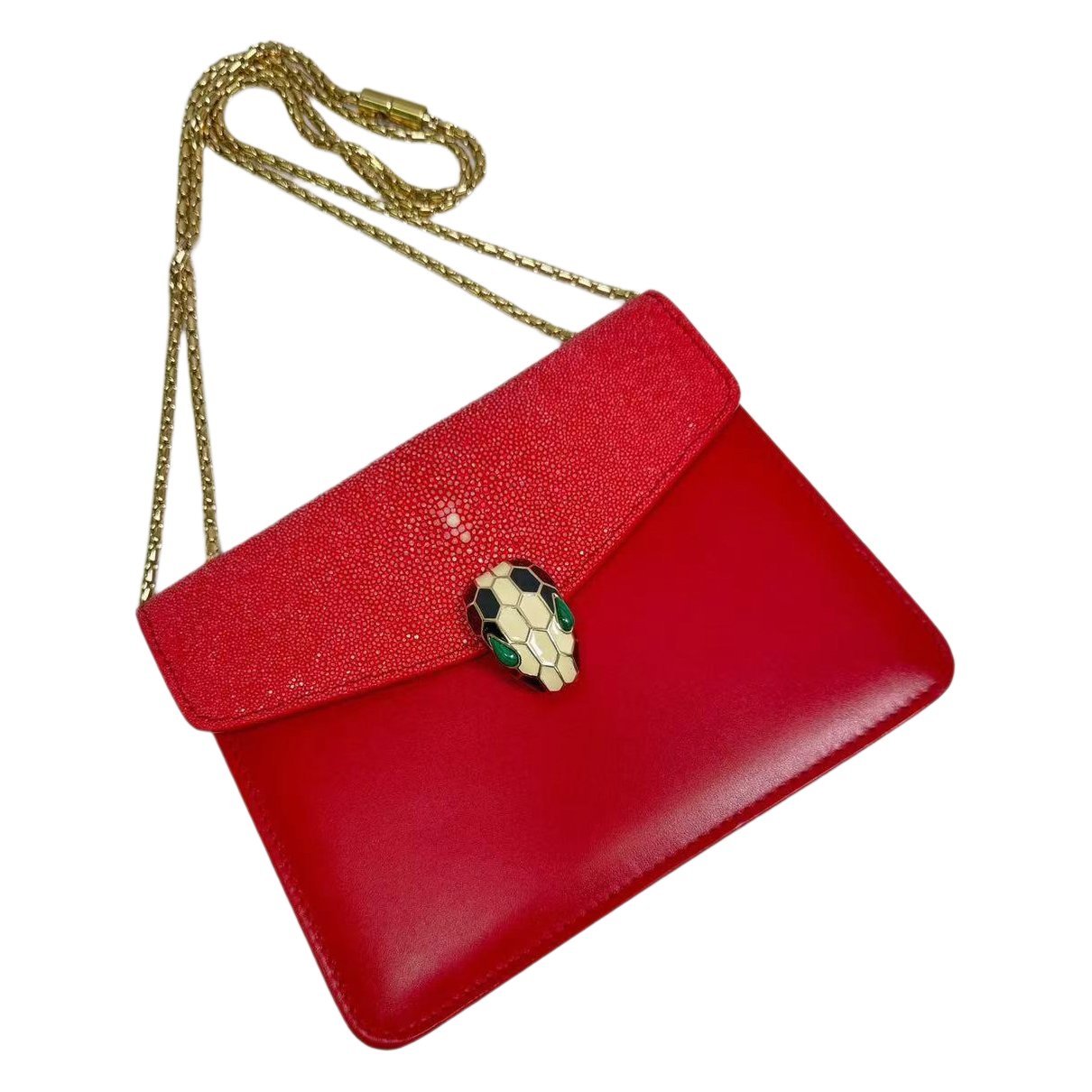 Serpenti leather handbag