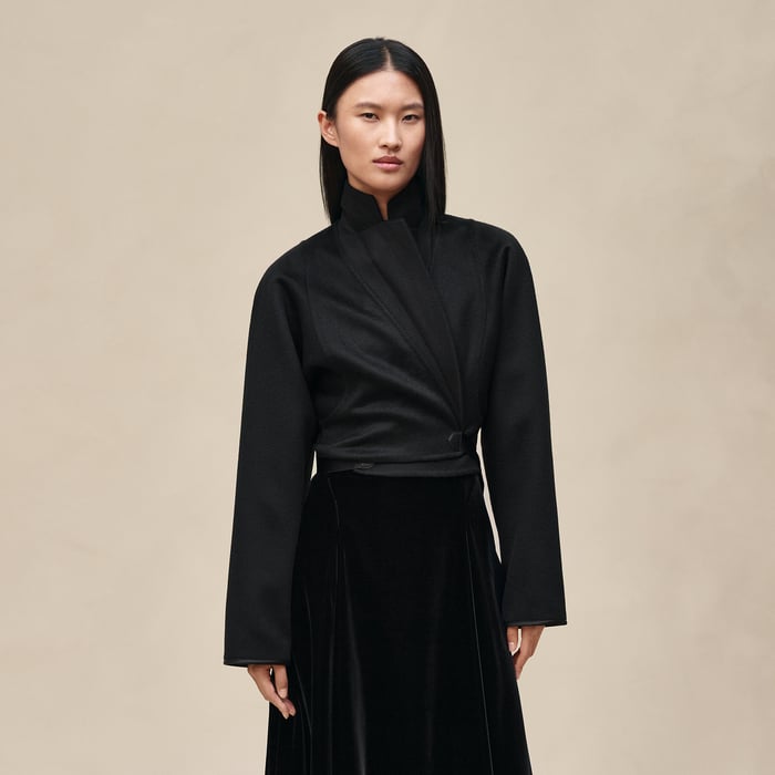 Noir Wrap Cashmere Jacket