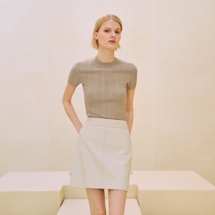 Blanc Camarguais Miniskirt With Quilted Detail