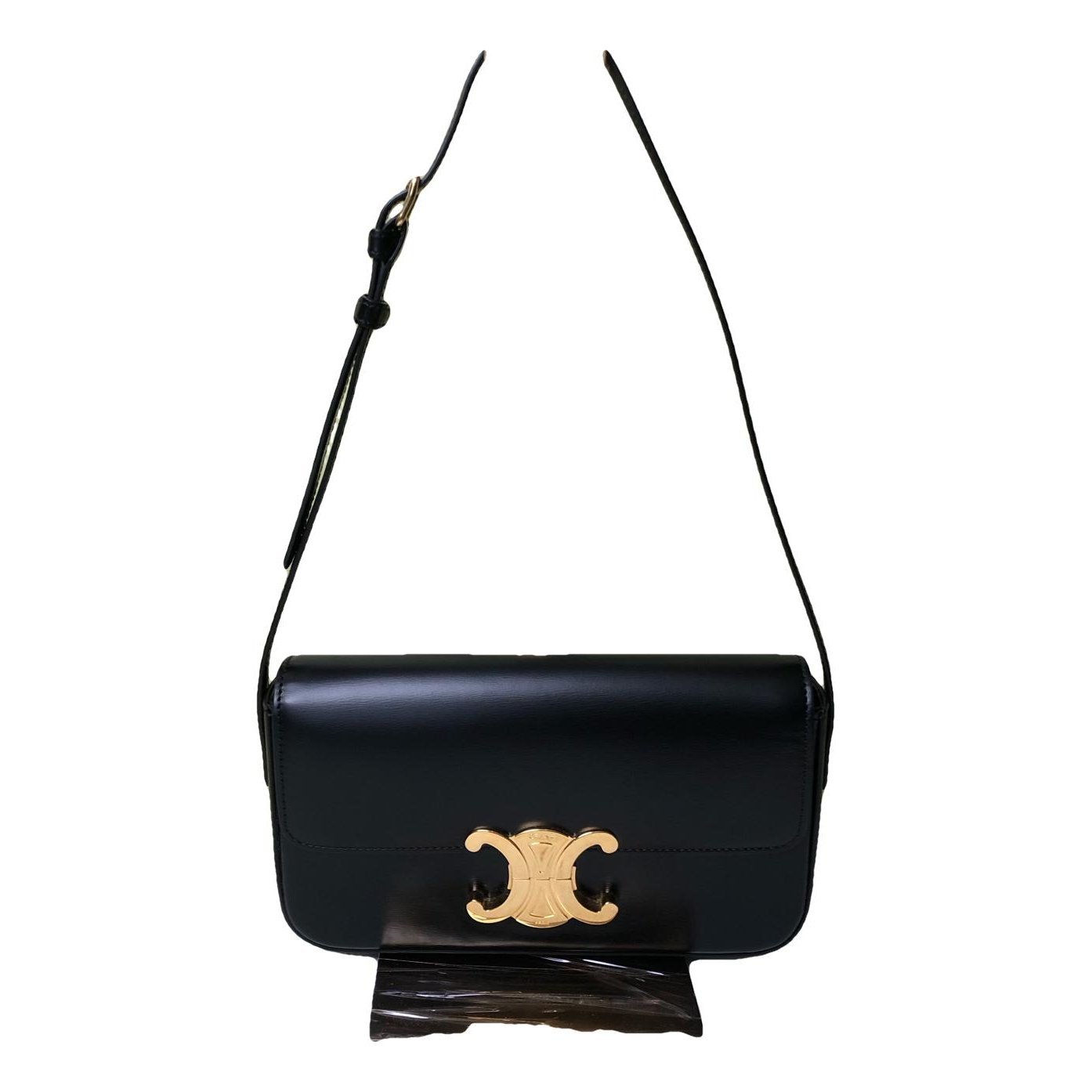 Triomphe chain leather handbag