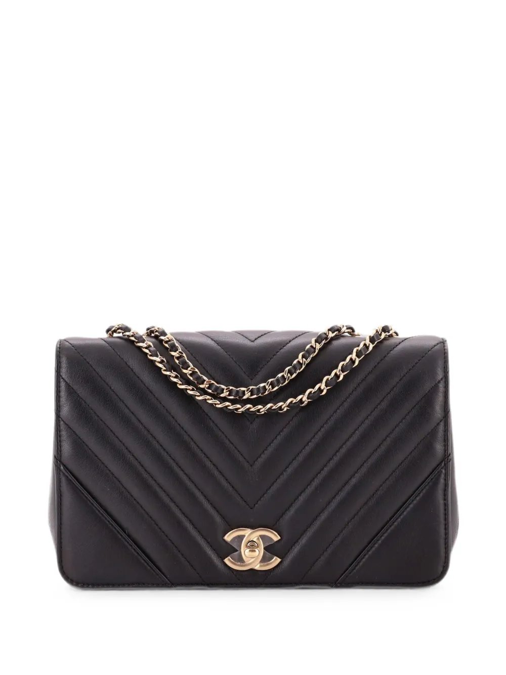 Statement Flap Bag Chevron Calfskin Small shoulder bag
