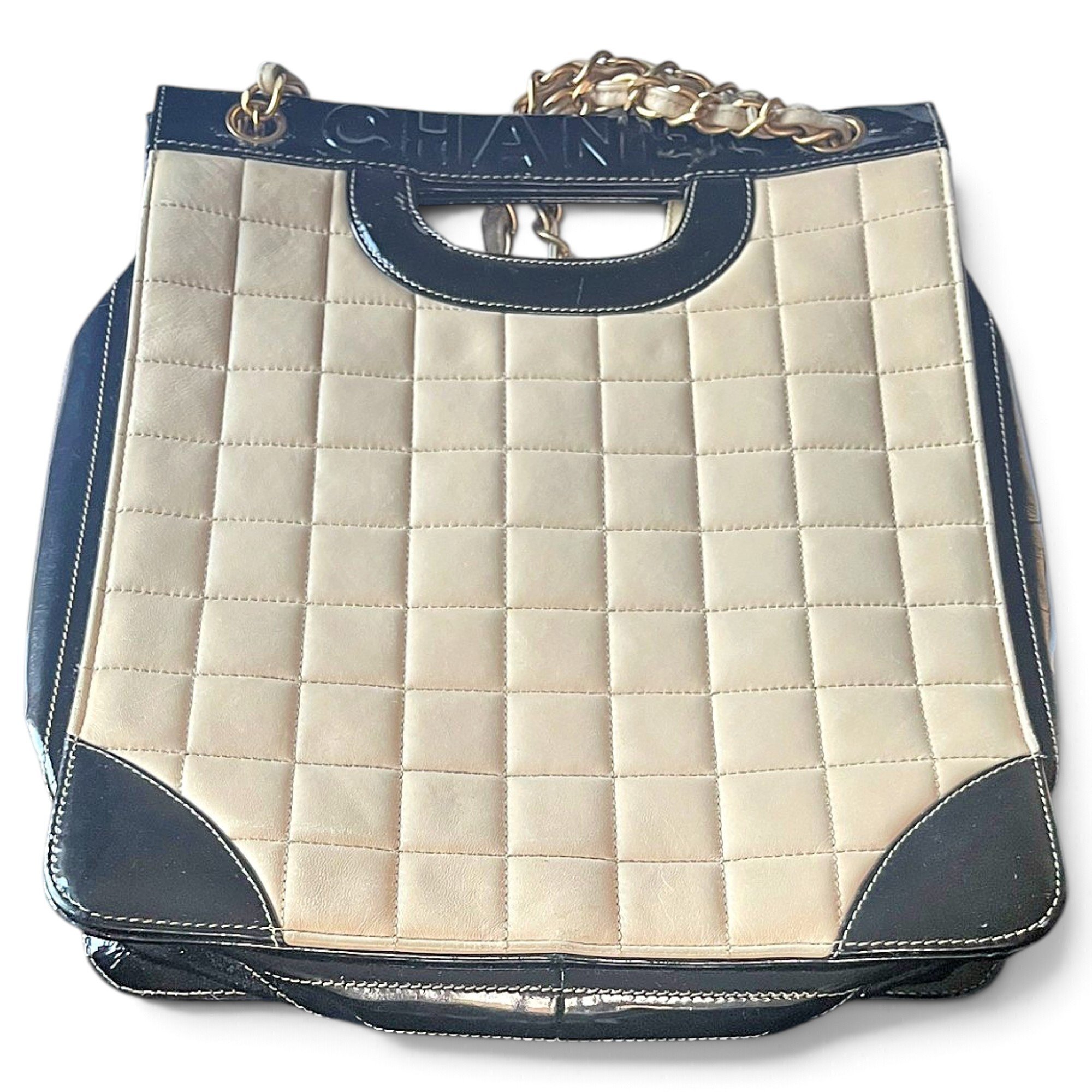 East West Chocolate Bar leather tote