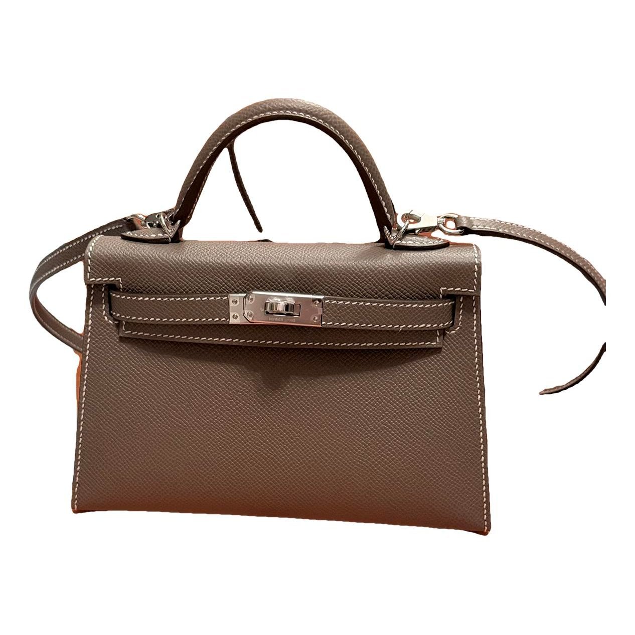 Hermes Kelly Handbag Etoupe Epsom Leather