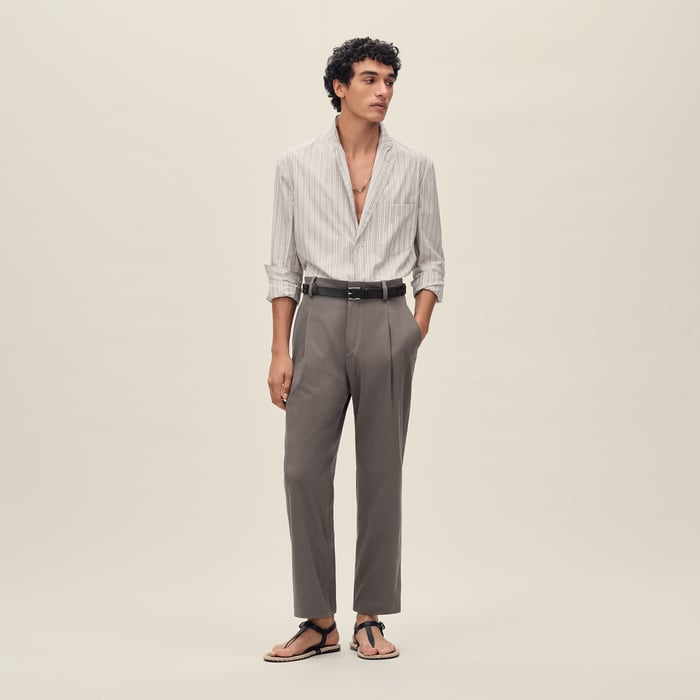 Gris Éléphant Pleated Palerme Pants