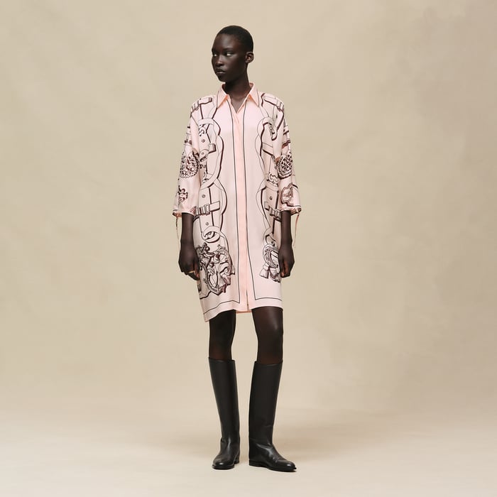 Rose Opaline "Ferronnerie Remix" Shirt Dress