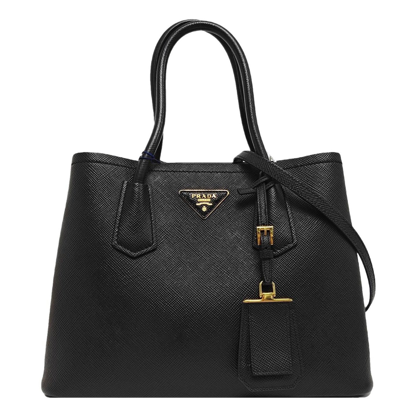 Double leather handbag
