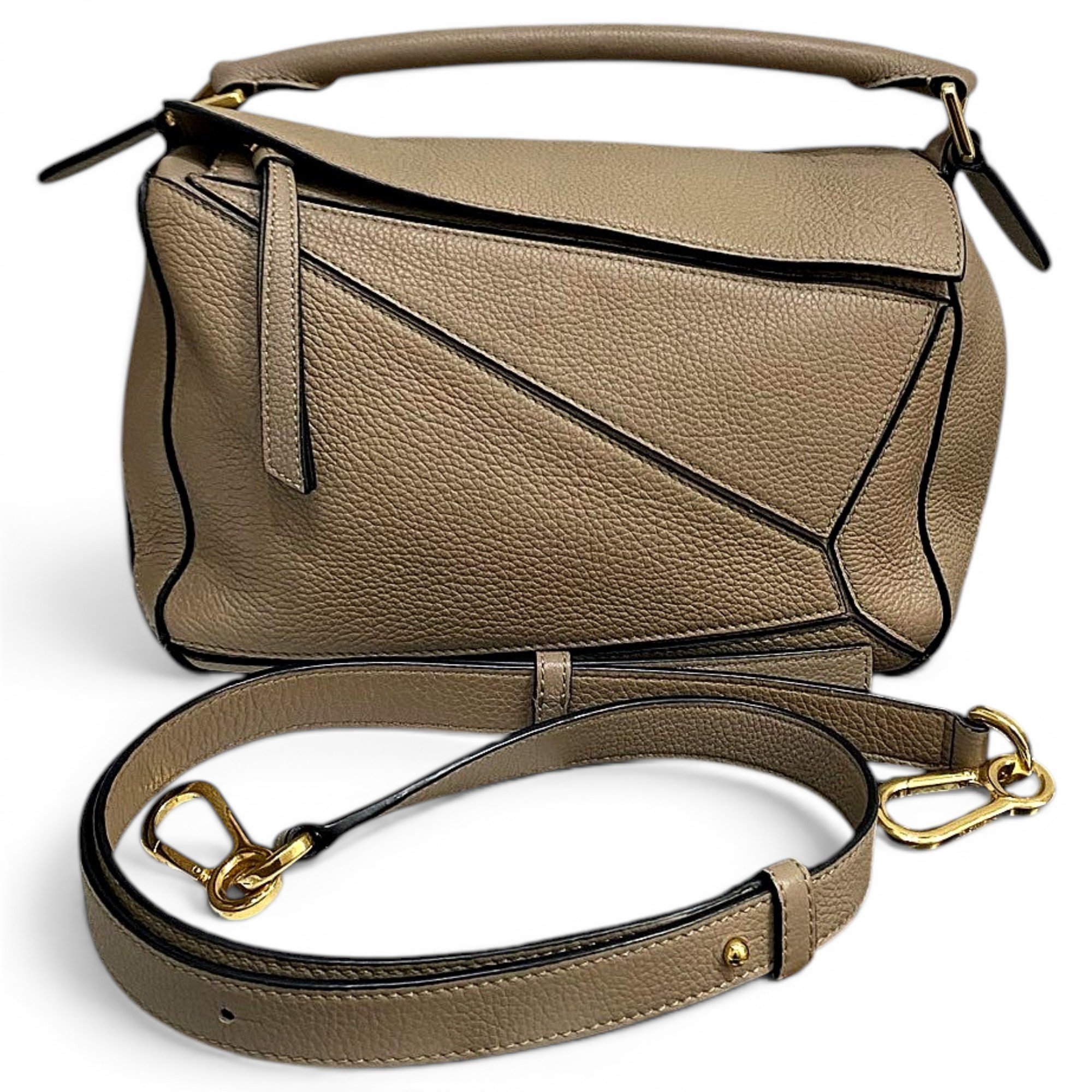 Puzzle leather handbag