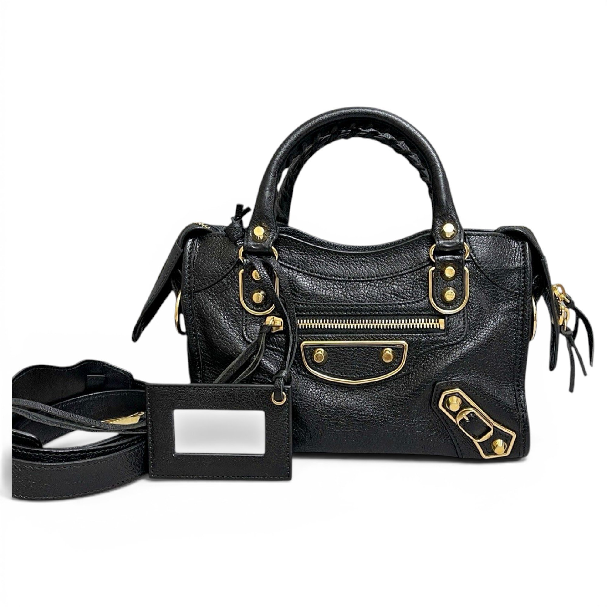 City leather handbag