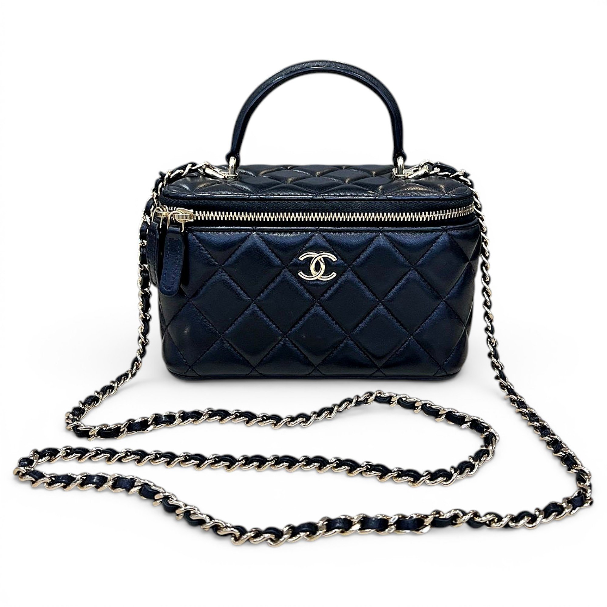 Vanity leather handbag