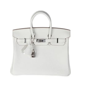 Hermes Birkin 25 Handbag White Togo Leather 2023