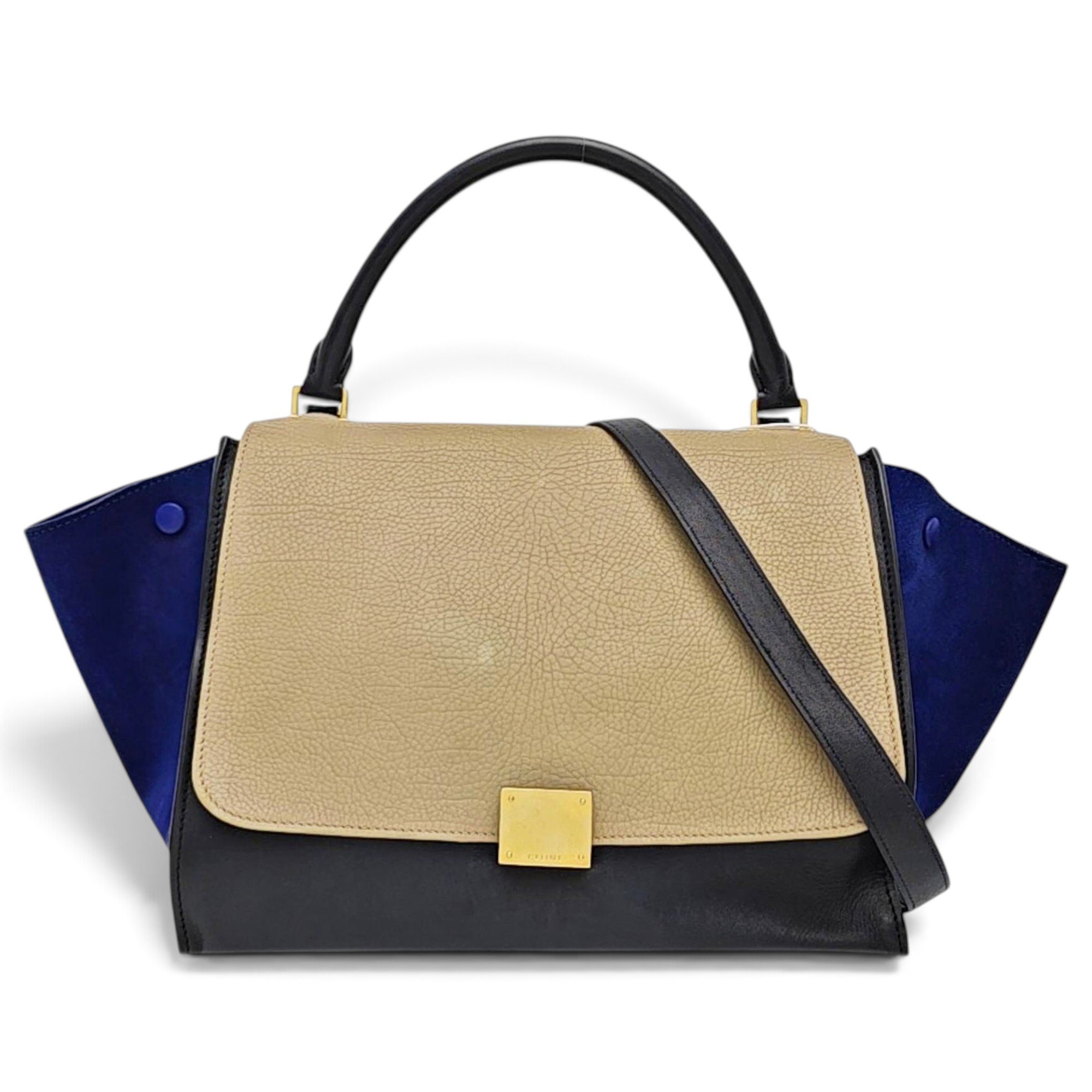 Trapèze leather handbag
