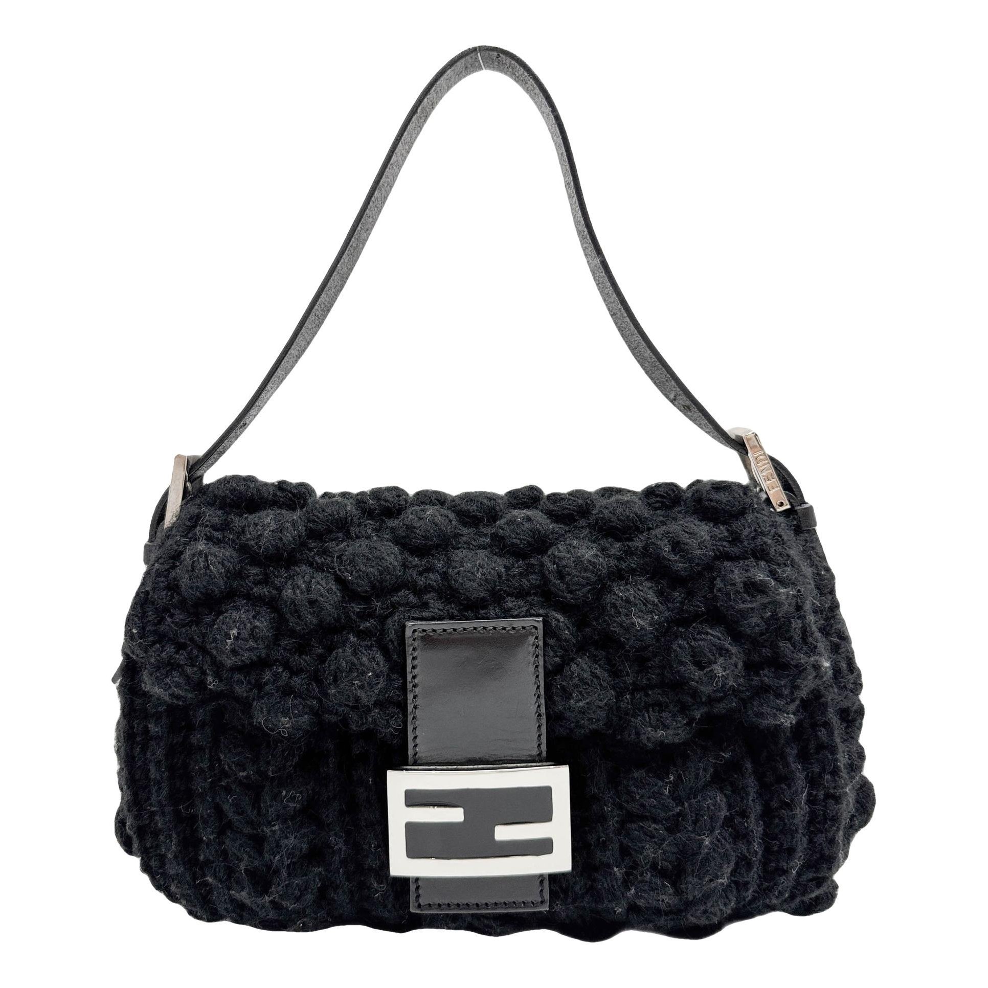 Baguette wool handbag