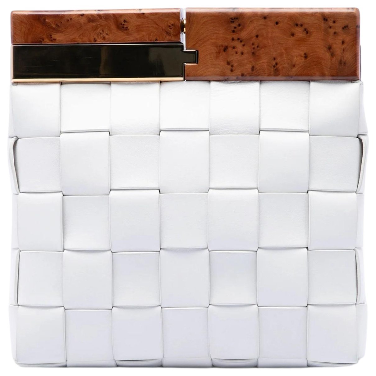 Snap leather clutch bag