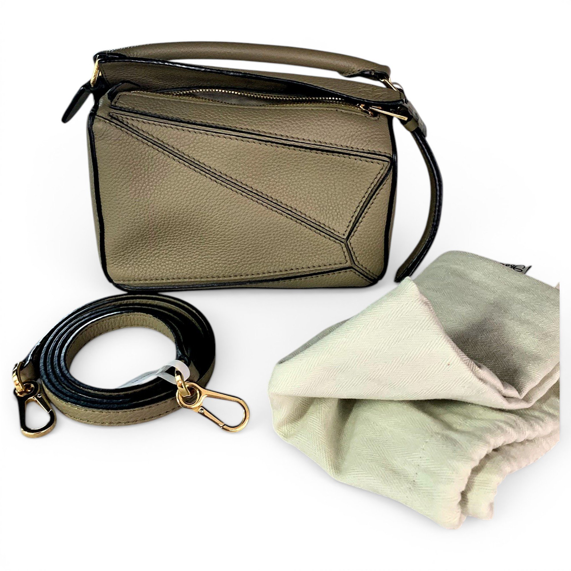 Puzzle leather crossbody bag