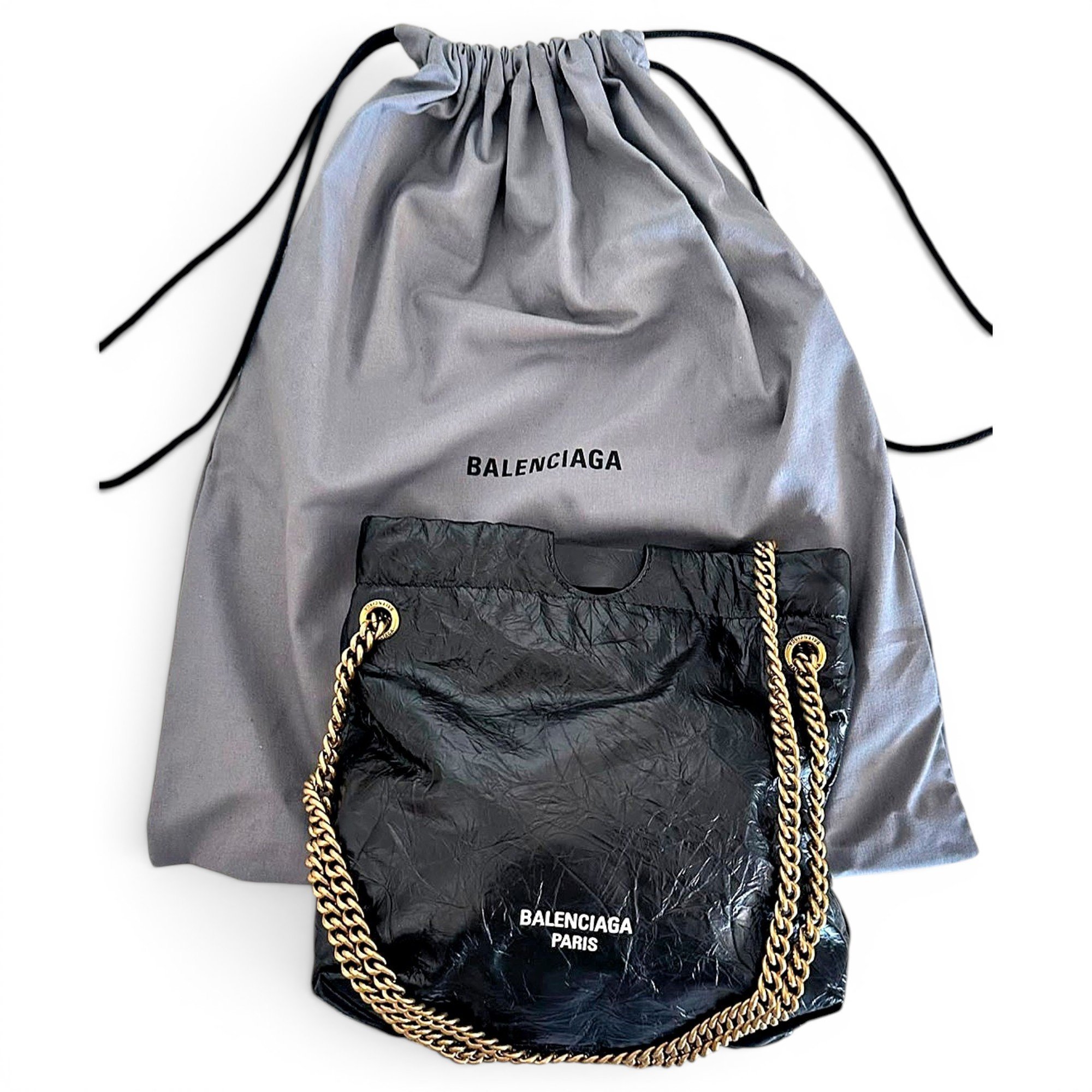 Crush leather handbag