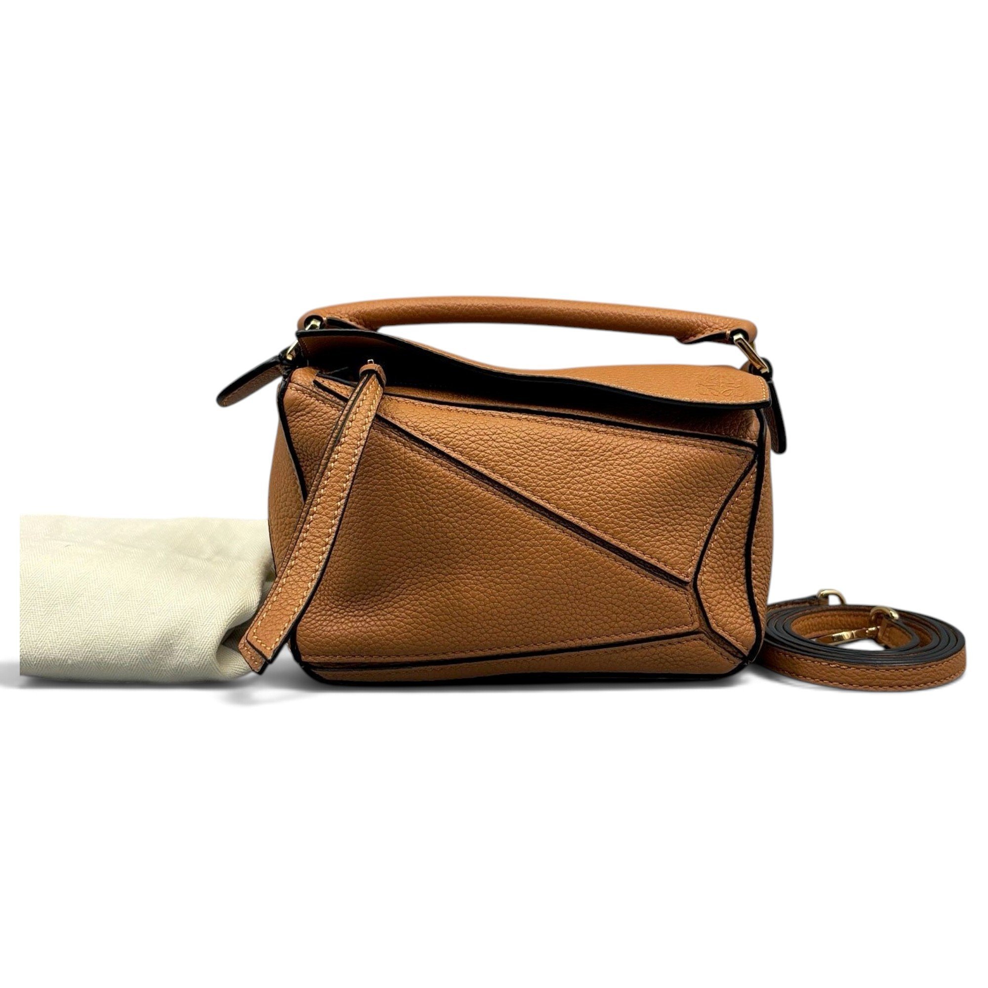 Puzzle leather handbag