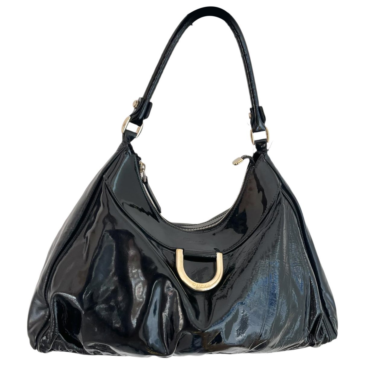 D-Ring patent leather handbag