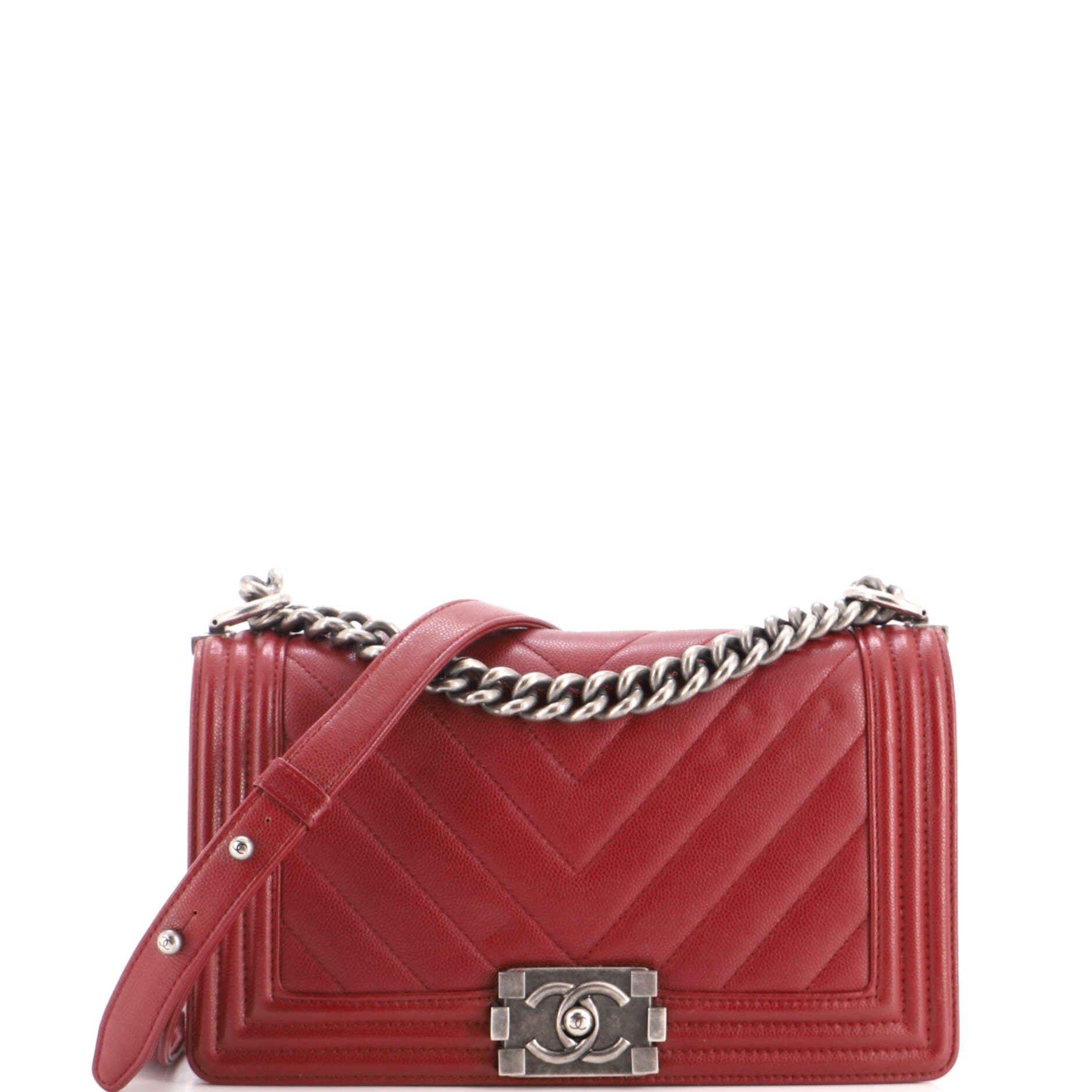 Boy Flap Bag Chevron Caviar Old Medium