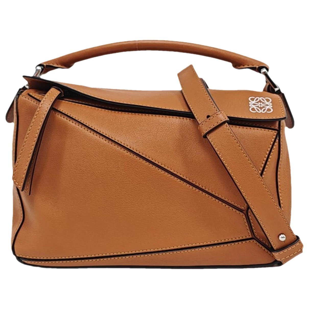 Puzzle leather handbag