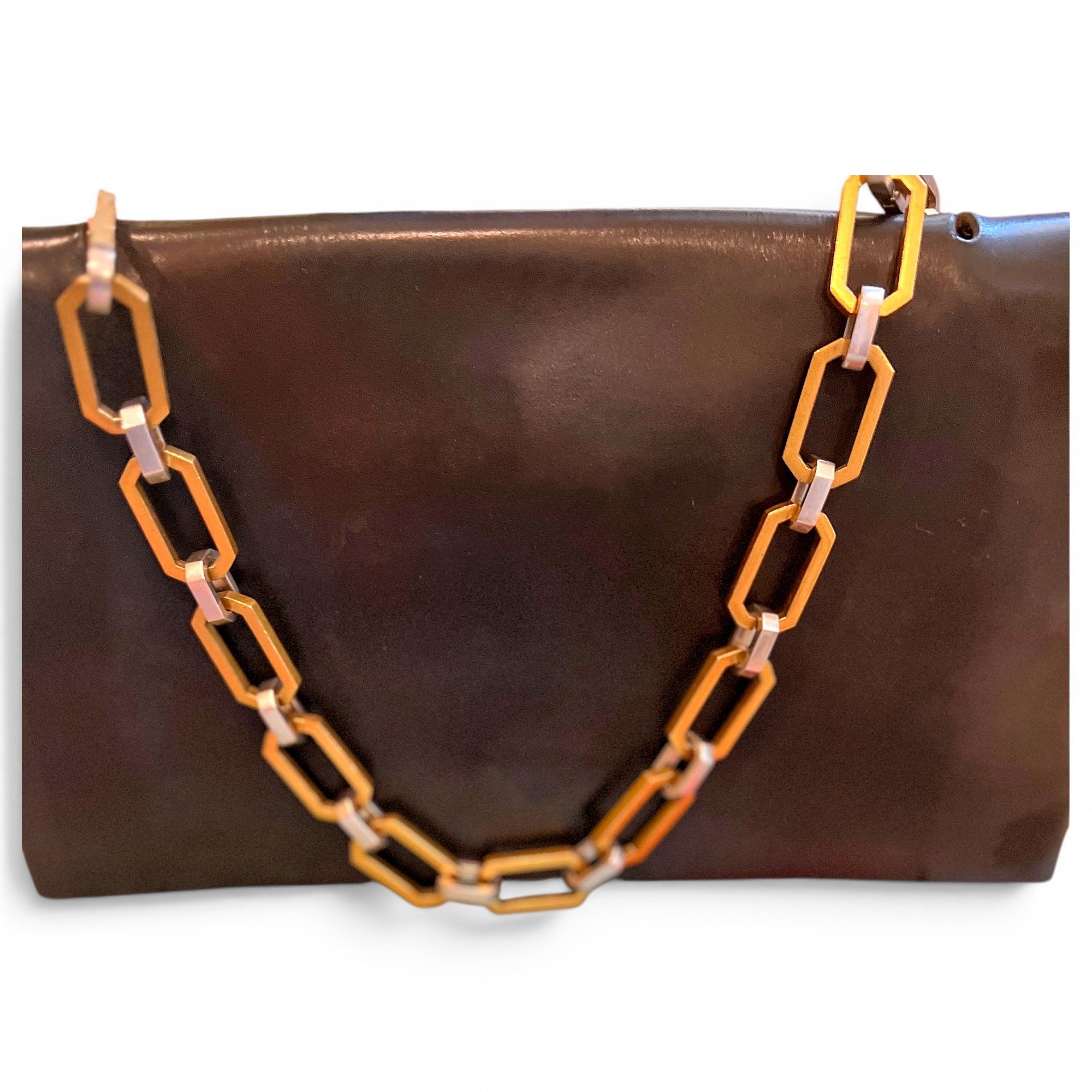 Leather clutch bag